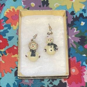 Snowman Earrings with Scarf
